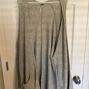 Free People Cream Textured Knit Cardigan